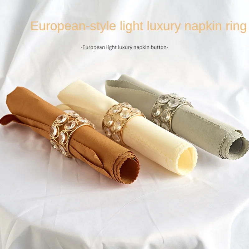 

Hotel Wedding Crystal Napkin Ring Octagonal Beads Napkin Buckle Pastry Napkin Ring Party Supplies Event Decoration Crafts