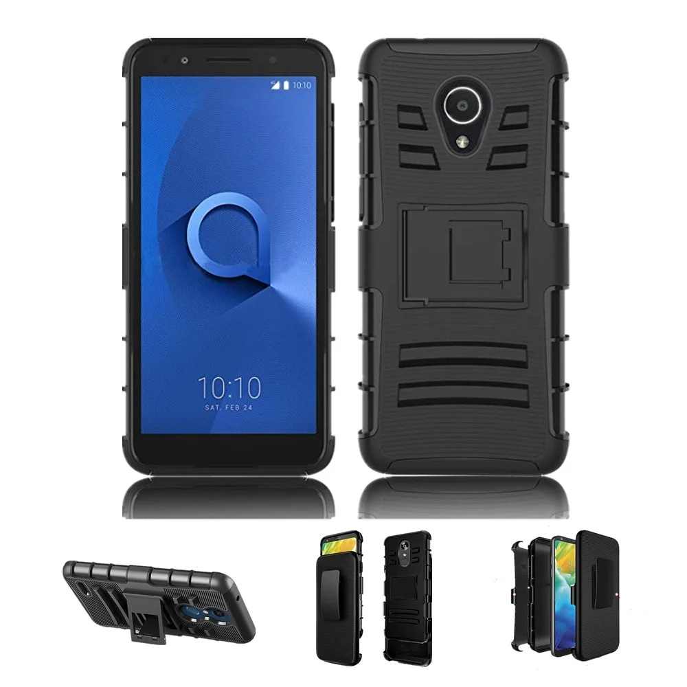 Прочный Чехол-кобура с зажимом для ремня для Alcatel 1X Evolve Tetra Alcatel 7, пластиковый чехол с подставкой