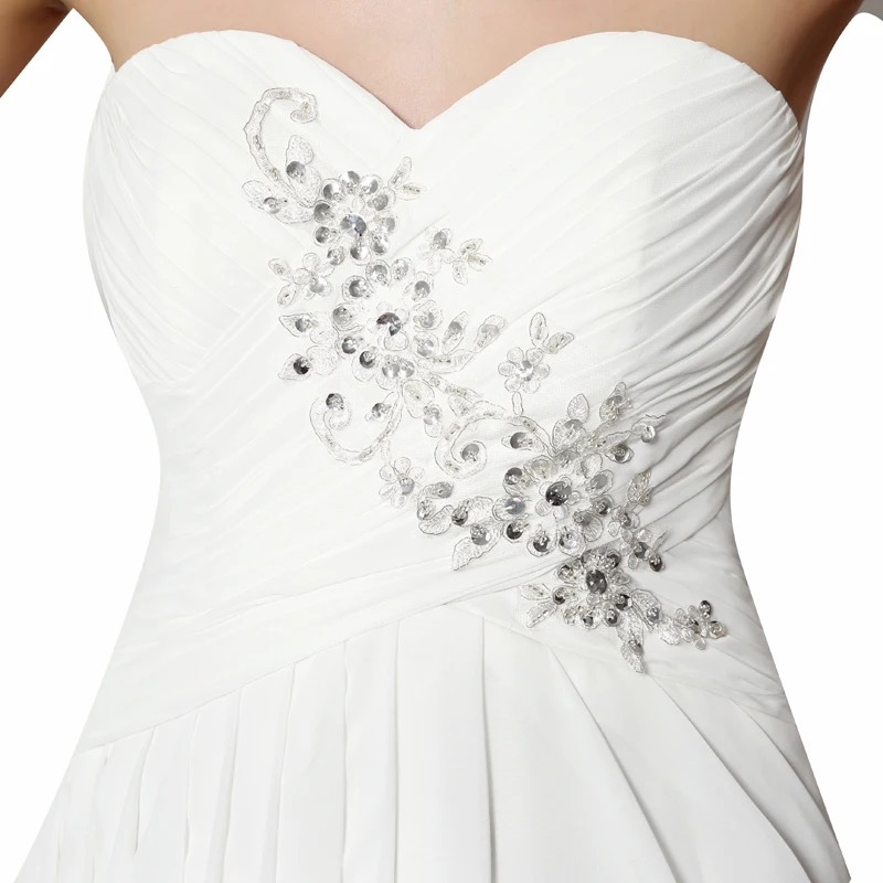 

Classic Wedding Dresses Sweetheart Lace Up Court Train Chiffon Applique Marriage Gown Sequins 2021 Ruffle Vestido De Noiva SW040