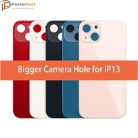 oem premium back glass with bigger camera hole for iphone 13 wide camera hole opening battery cover rear housing door glass