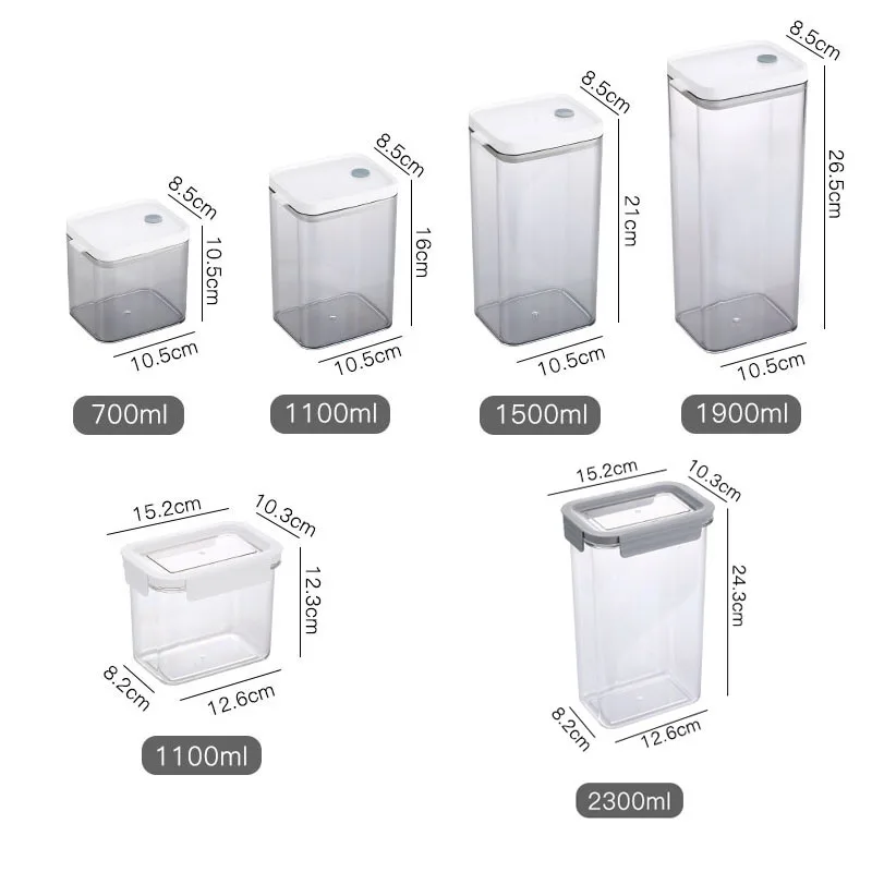 

3/5/7PCS High Quality Food Storage Container Set Airtight Canister Kitchen Pasta Multigrain Sealed Cans Cereal Refrigerator Tank