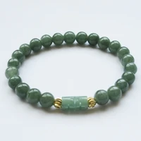 natural healing gem green nephrite jades stone beads bracelets for women and men strand meditation jewelry