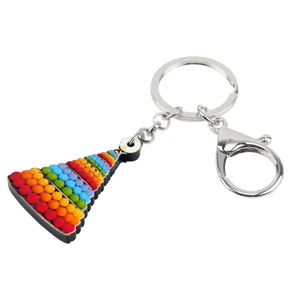 WEVENI Акриловые Рождественские Цветные брелки с шариками и елкой кольца подвески