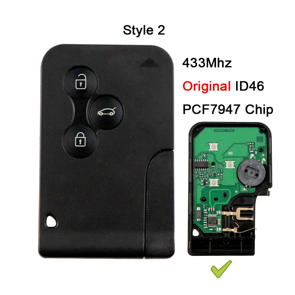 YIQIXIN 3 кнопки смарт ключ карта 433 МГц ID46 PCF7926 PCF7947 чип для Renault Megane 2 Scenic Grand 2003 2008