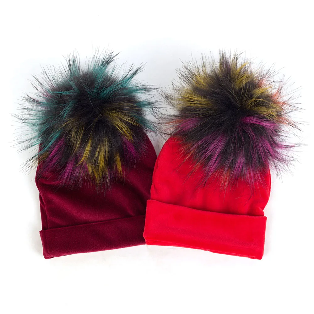 Шапки с ушами для новорожденных зимние теплые мягкие шапки унисекс помпоном из