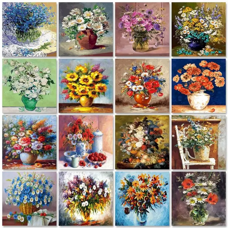

SDOYUNO Oil Painting By Numbers Scenery 60x75cm Flowers Paint By Numbers On Canvas Watercolor By Numbers Home Decor