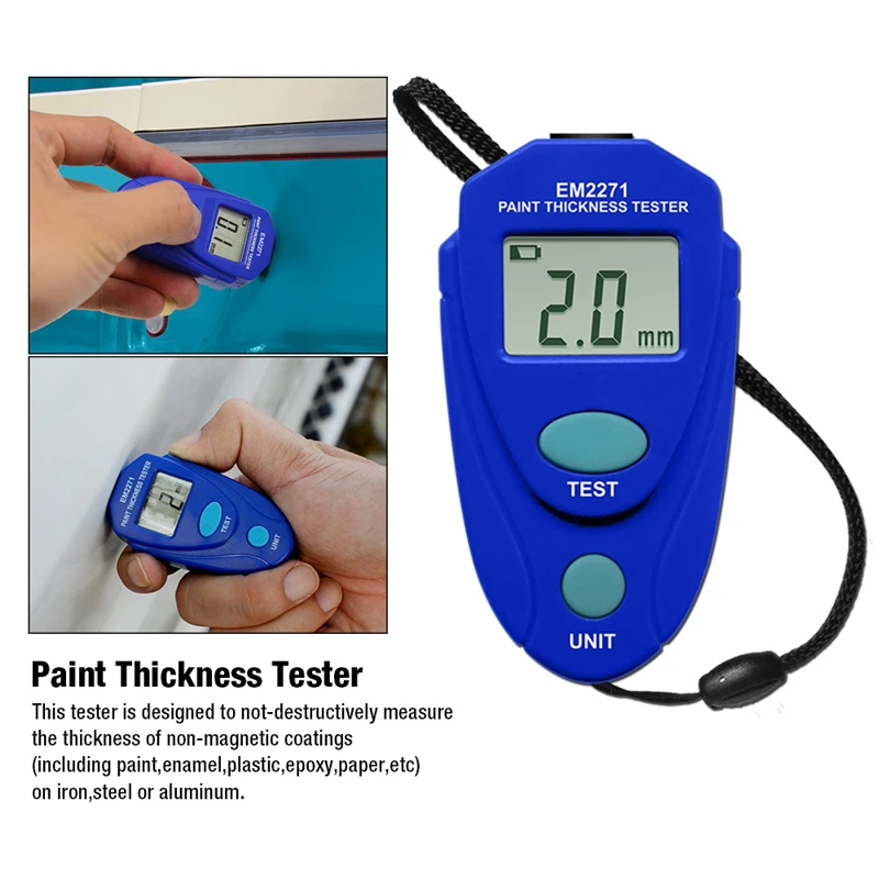 Upgrated EM2271 EM2271A цифровой мини автомобильный толщиномер тестер краски автомобиля толщиномер покрытия автомобиля измерительные инструменты