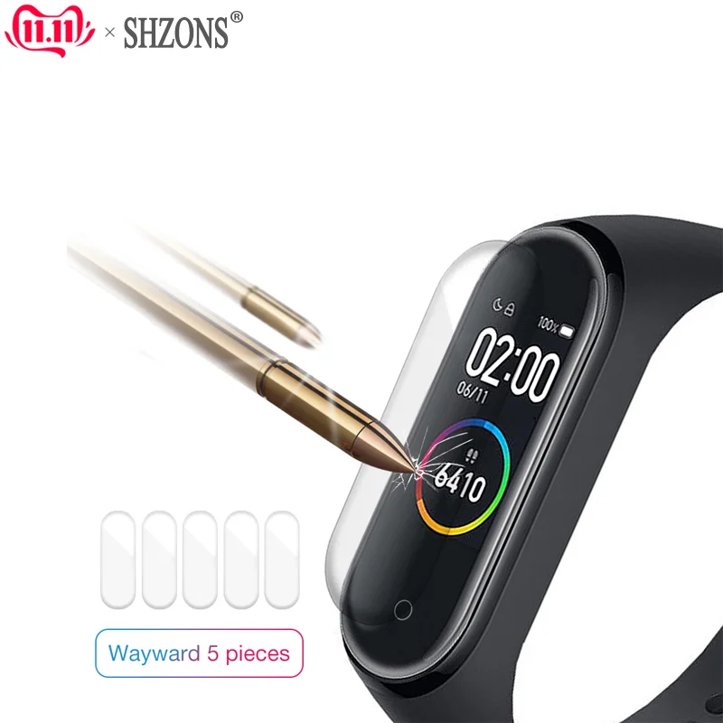 Защитная пленка на весь экран для Mi Bnad 4 Xiaomi Band гидрогелевая смарт браслета не