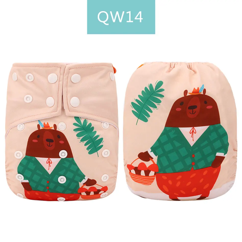 QW14 pocket diaper HappyFlute детские карманные тканевые подгузники с цифровой позицией, экологически чистые подгузники с карманом, один размер, подходит для 3-15 кг, для маленьких мальчиков и девочек - Цвет: QW14 pocket diaper