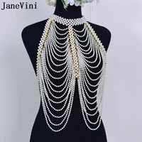 janevini high end sexy multilayer pearls necklaces bridal collar shoulder chain pendants women body jewelry wedding accessories