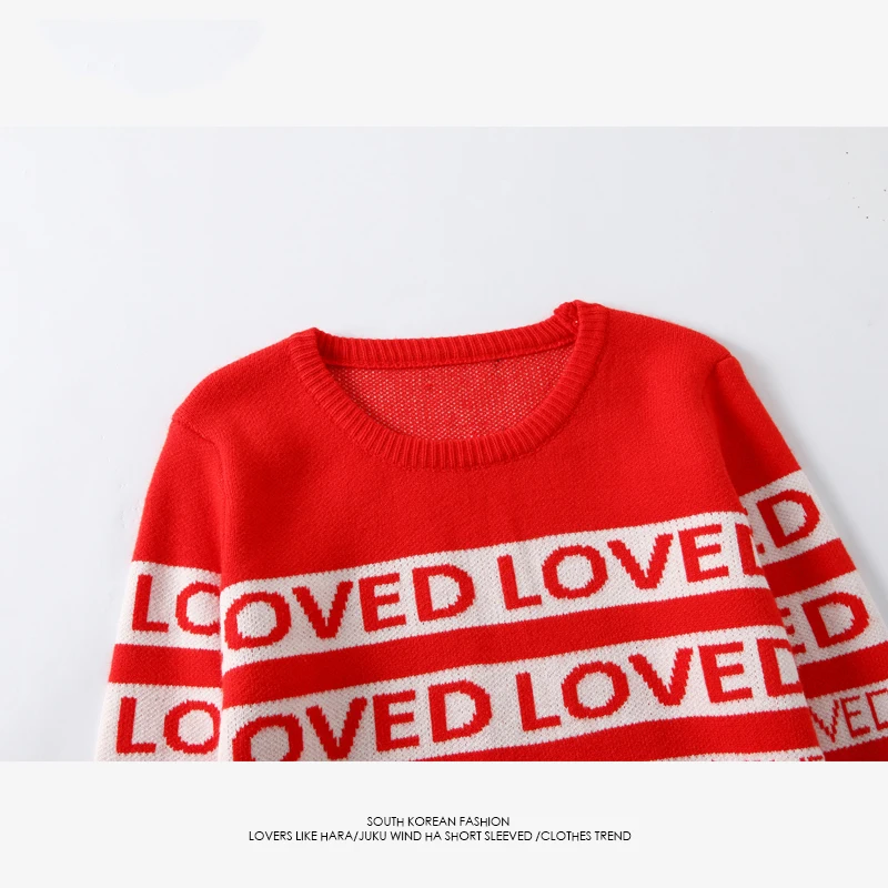 

Drop Ship Free womens Winter Men Women Sweater DNA Suga Same Style Loved Pullover Kpop Student Lovers Harajuku Sweaters