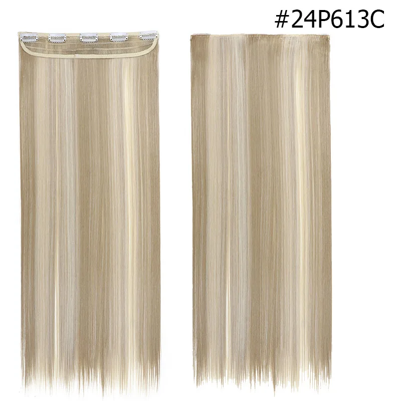 24P613C Snoilite, длинные прямые накладные волосы на заколках, синтетические волосы, 5 зажимов, цельные термостойкие накладные волосы для женщин - Цвет: 24P613C