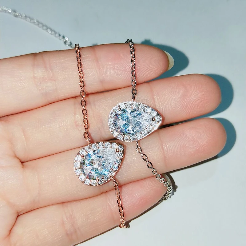 Модные браслеты Uilz из кубического циркония в форме капли воды серебряные на