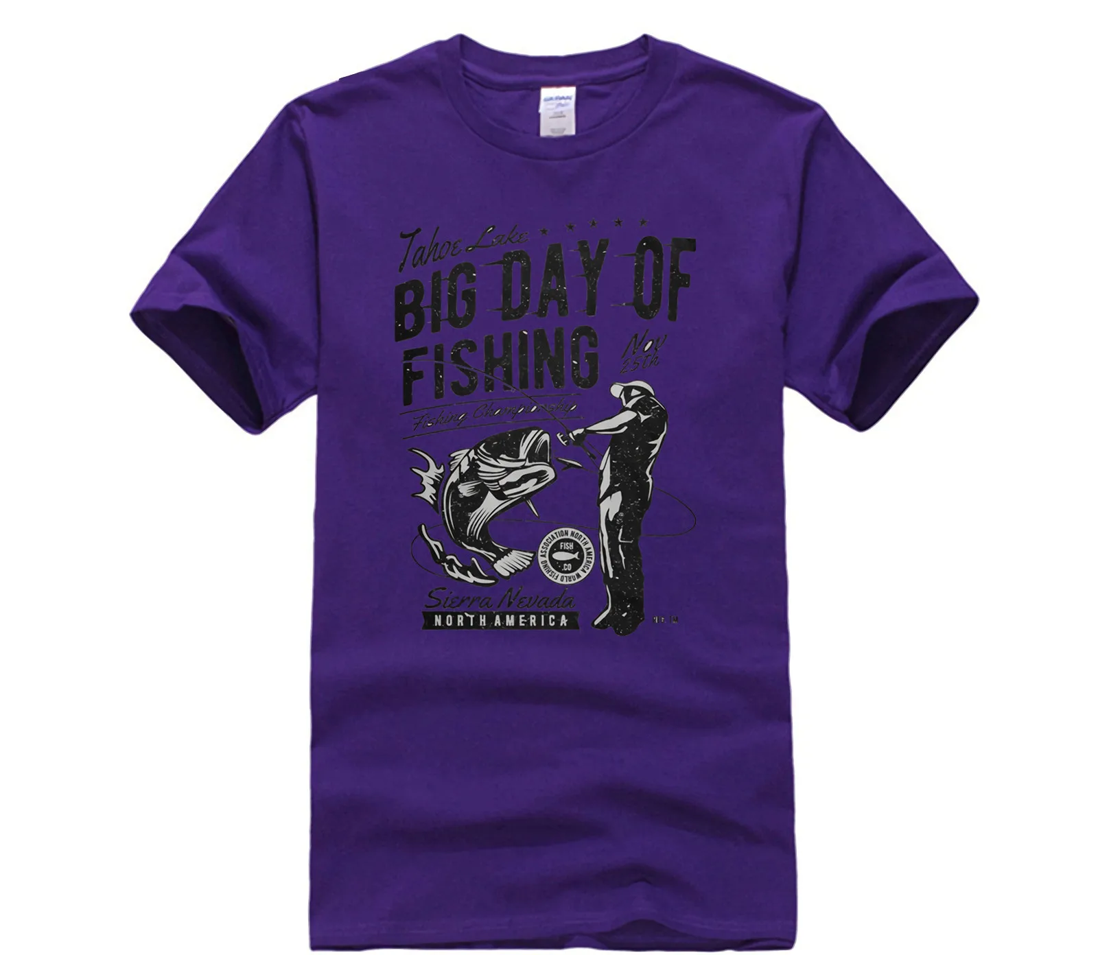 

Newest 2020 Fashion T Shirt Big Day of Fishing T shirt Men's Casual Print Fashion T-shirt
