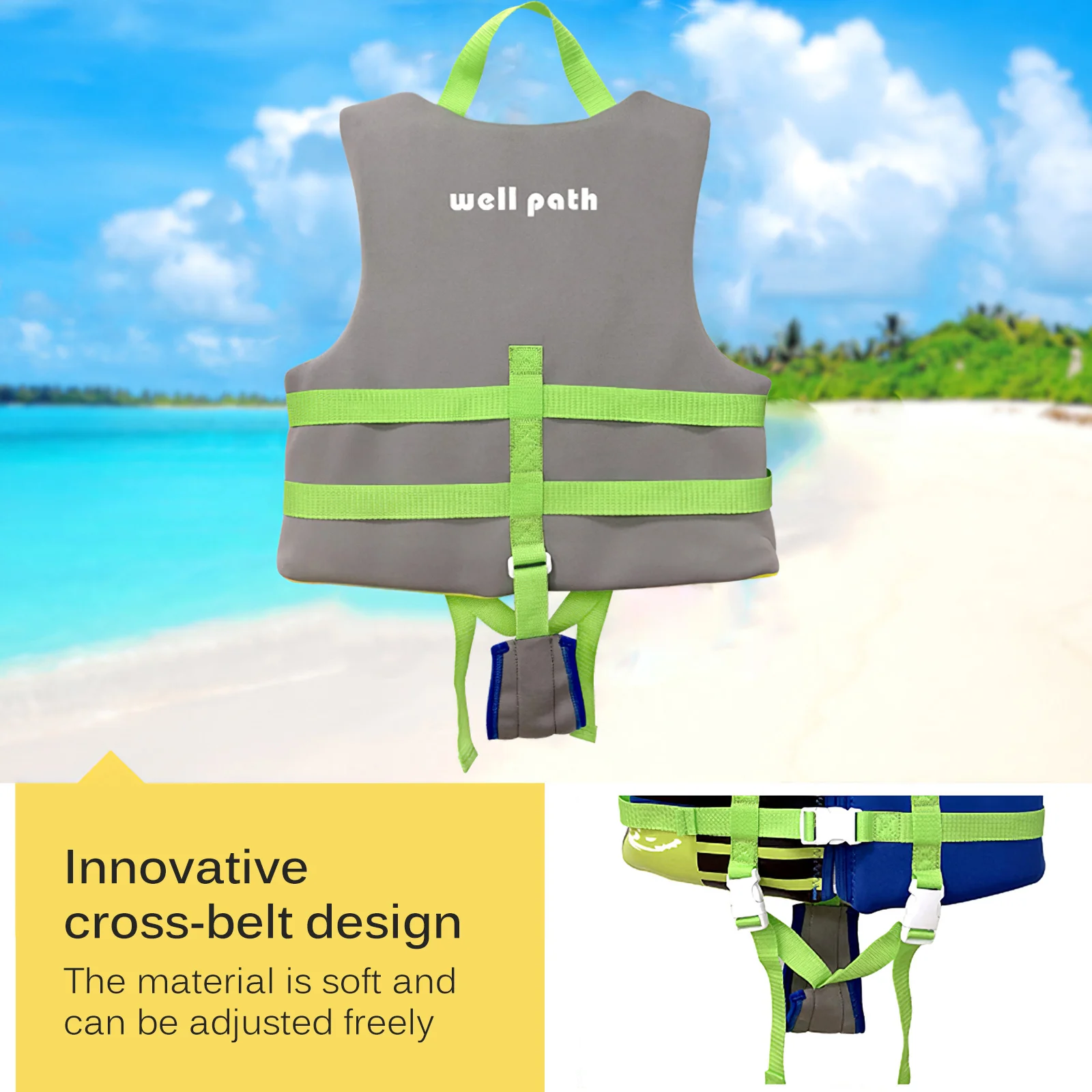

Children'S Swimming Vest Sunscreen Drifting Vest Comfortable Foam Big Buoyancy Suit Baby Life-Saving Suit For Swimming Boating
