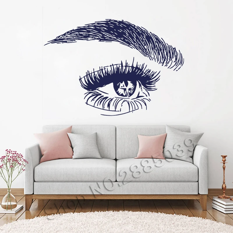 

Eyelashes and Eyebrows Wall Vinyl Decal Lashes Brows Window Sticker Lashes Extension Wall Decal Eyes Beauty Salon Wall Art LL196