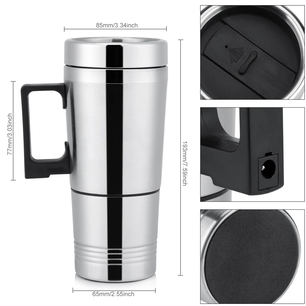 

New Car Heating Cup 12/24V Water Heater Kettle Electric Kettle Coffee Tea Boiling Heated Mug Water Heater Travel kettle For Car