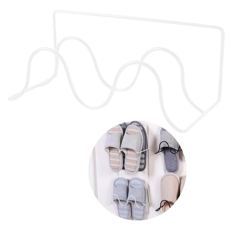 Двухслойная полка для обуви органайзер хранения настенная тапочек подвесная @ B |