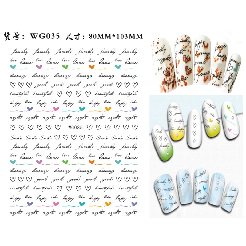 

10PCS Letter Flowers 3D Back Glue Nail Art Sticker Leaf Nail Decoration DIY Adhesive Decal Nail Ornament Stickers WG042