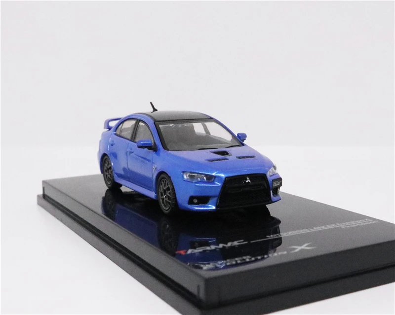 Tarmac работает 1: 64 Mitsubishi Lancer Evo X Final Edition синий литой модельный автомобиль