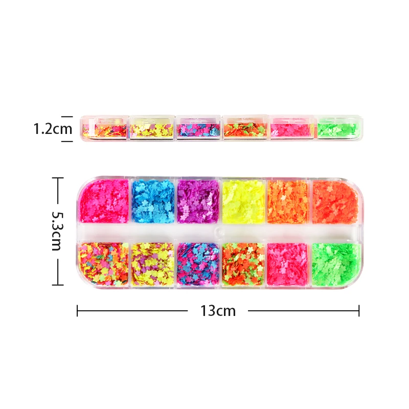 

Fluorescence Resin Filling Flower Shape Glitter Sequins Slices Silicone Mold Fillers DIY Accessories Nail Art Glitter Flakes