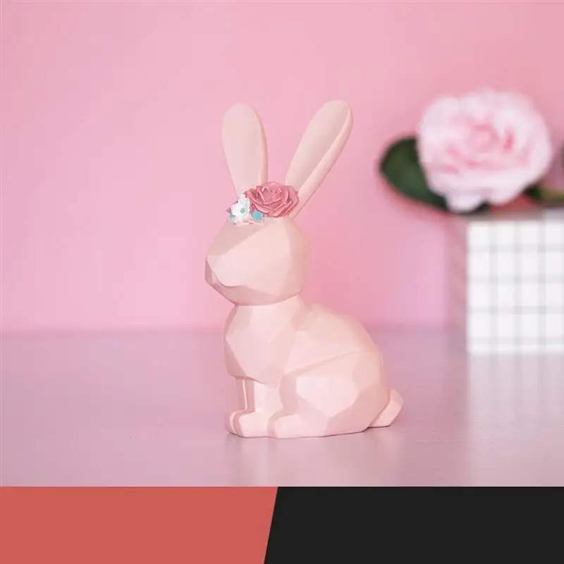 Пасхальный кролик столешница из полимерного материала Статуэтка сидящий венок