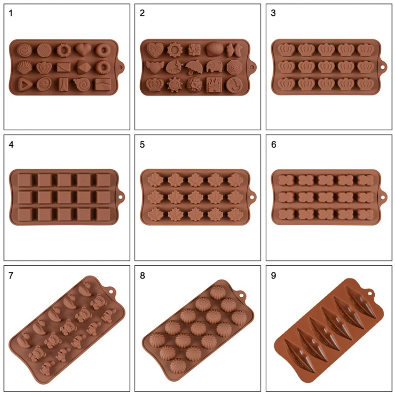 В форме сердца розы формы шоколада помадки силиконовой 18 Еда Класс силиконовый