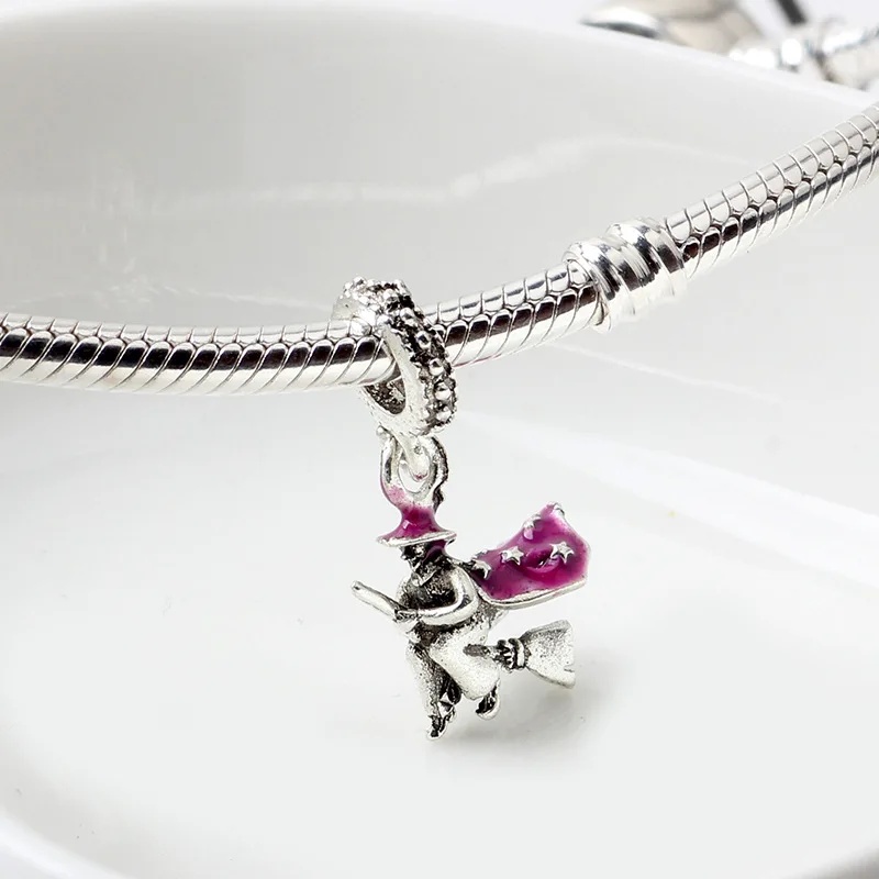 Волшебная ведьма метла подвеска бусина на удачу подходит для оригинального