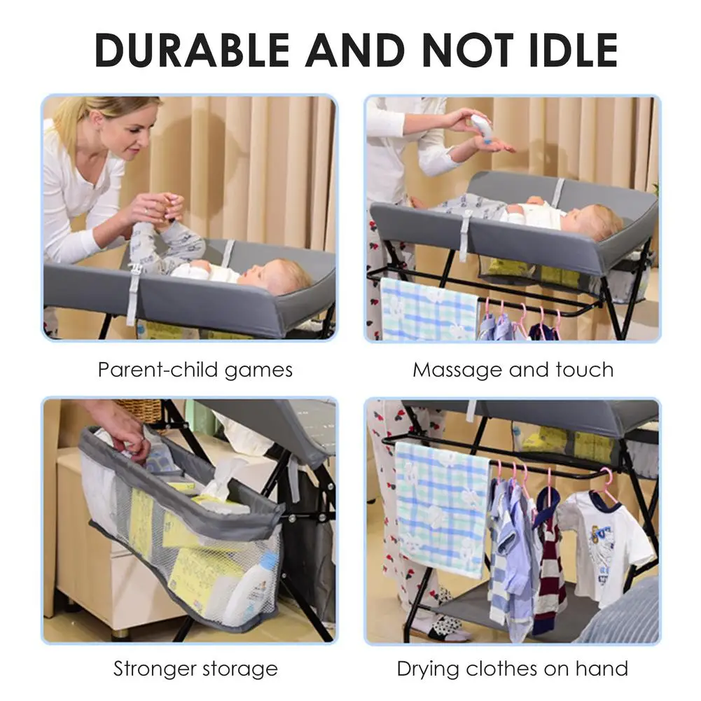 

Babies Changing Table Massage Table Diaper Table User-friendly Waterproof Oxford Cloth Infant Changing Desk Fast Folding