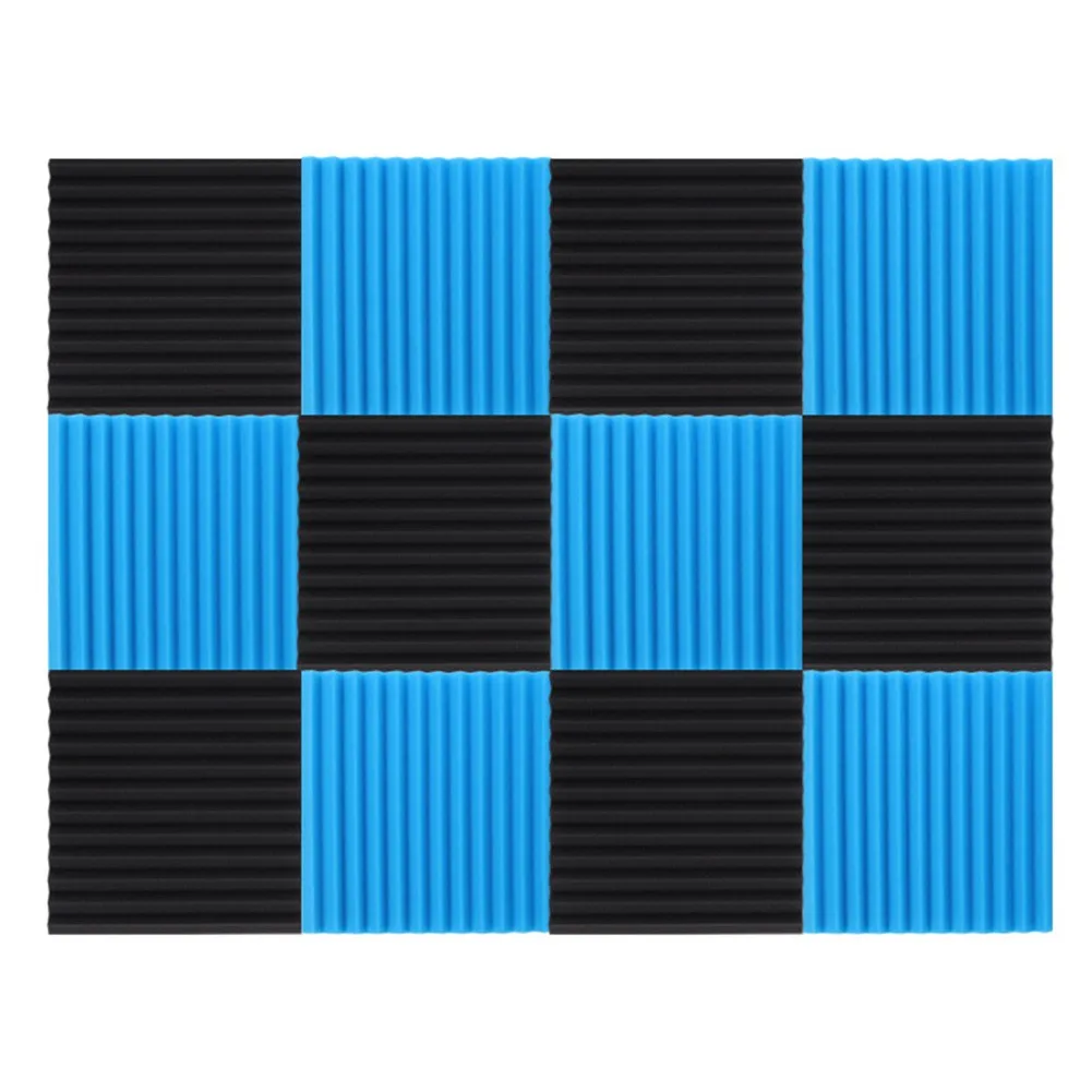 

12pcs/pack Soundproof Foam Acoustic Foam Panel Wedge Studio Soundproofing Wall Tiles 30x30x2.5cm Polyurethane Sponge