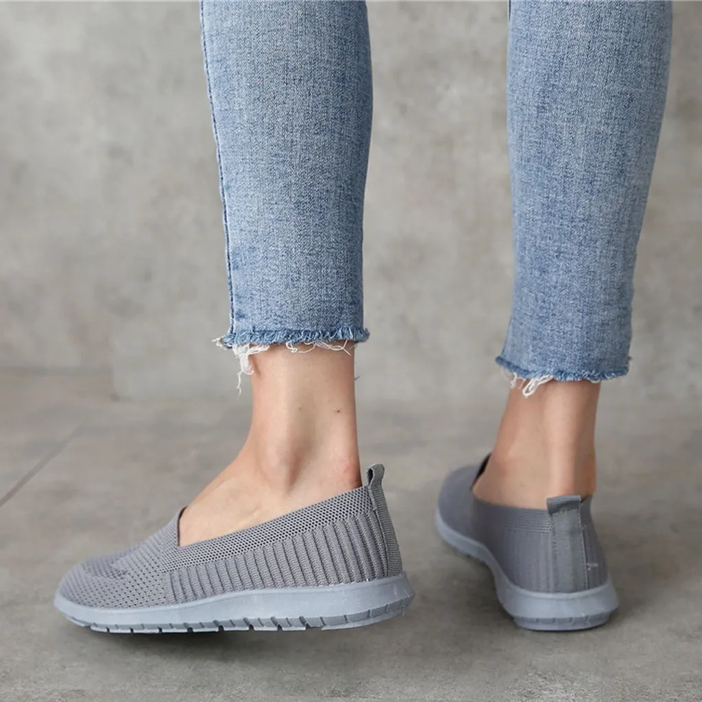Дышащие легкие лоферы мягкая обувь для женщин сетчатая на плоской подошве без