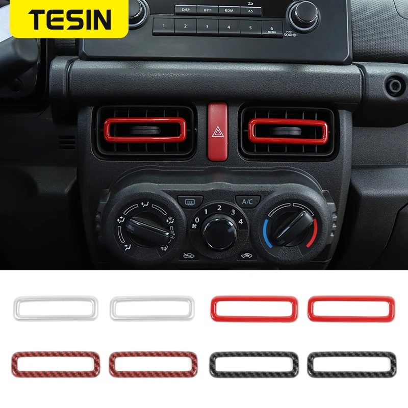 

TESIN Car Center Console Air Conditioner Vent Outlet Trim Cover Sticker For Suzuki Jimny 2019 2020 2021 Car Interior Accessories