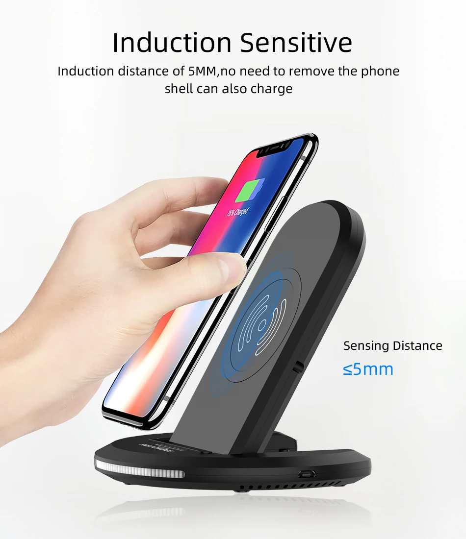 10 Вт Qi Беспроводное зарядное устройство для iPhone X/XS Max 8 Plus Портативный usb зарядный коврик держатель телефона для samsung S8 S9 Беспроводное зарядное устройство
