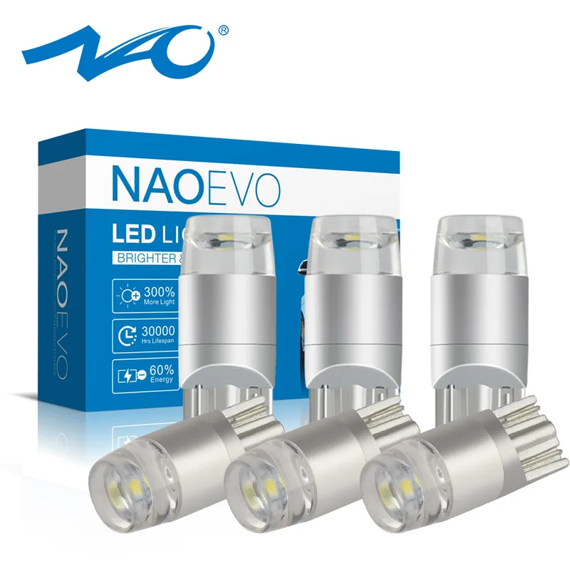 Светодиодная лампа NAO 6x T10 W5W, лампа для салона автомобиля 3030 SMD ...