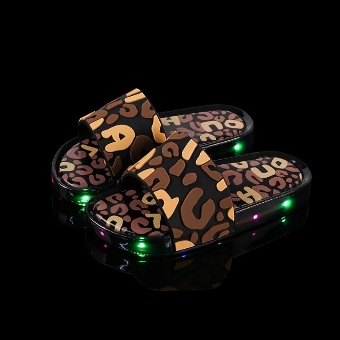 2021 обувь светящаяся Желейная летняя детская светодиодная тапочка шлепанцы для