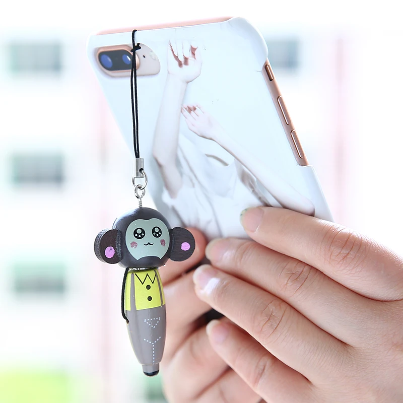 Симпатичная деревянная шариковая ручка с мини цепочкой для телефона|Шариковые