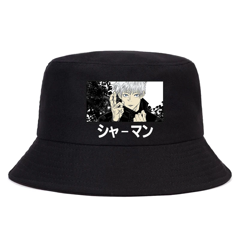 

Hot Harajuku Jujutsu Kaisen Printed Unisex Bucket Hat Women Men Cartoon Casual Panama Fisherman Hat Summer Hats for Women