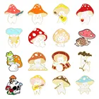 Брошь в форме гриба с эмалью, коллекция булавок значок на воротник, на булавке, мультяшное растение, грибок, на рюкзак, шляпу, ювелирные аксессуары