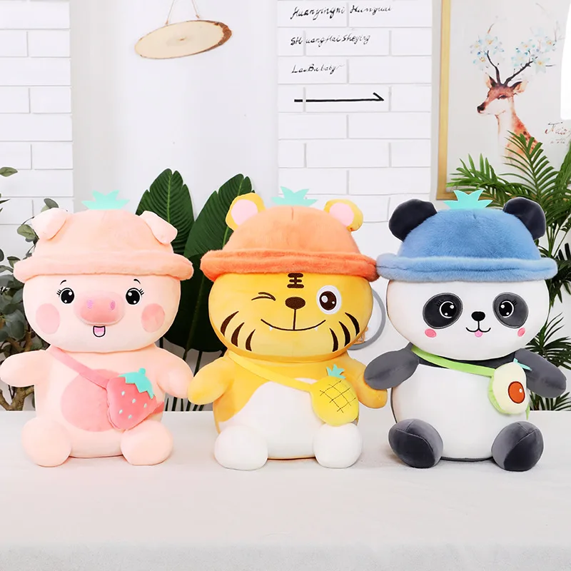 

2021 Creative New Fruit Animal Doll Plush Toy Panda Tiger Doll Children Cute Small Fresh Plush Doll Kawaii Birthday Gift