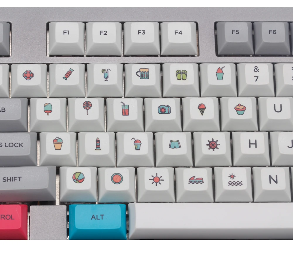 IDOBAO 22 ключ Серый Белый 1u Dsa Keycaps Dye Sub PBT персональный художественный узор электроника для механической 60% настройки клавиатуры геймера