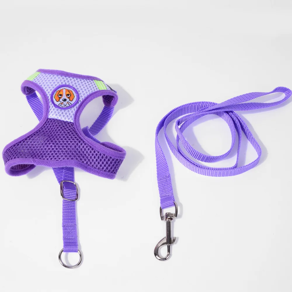 Воздухопроницаемая шлейка для щенков собак кошек свинцовый поводок с сетчатым