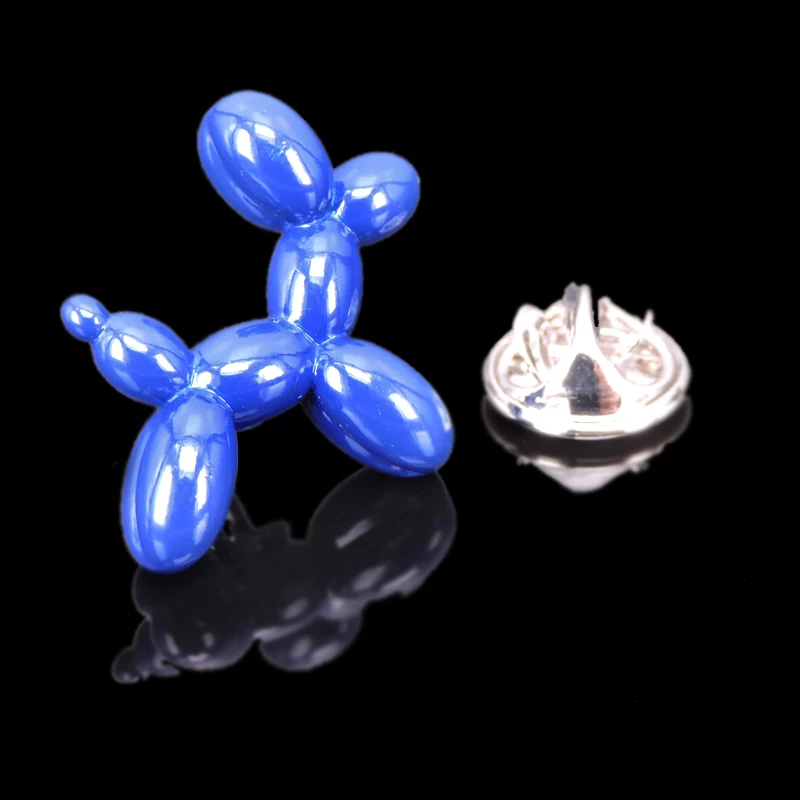 Высококачественная эмалированная брошь в виде собаки с синим воздушным шаром