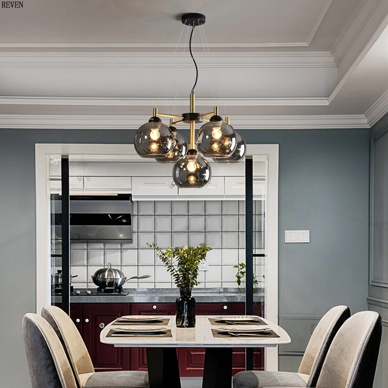 

LED modern light luxury chandelier living room dining room bedroom study lamp Nordic simple lighting industrial wind chandelier