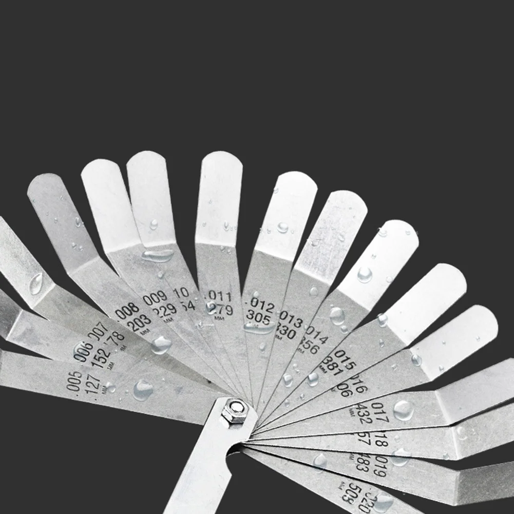 

16 Blades Metric Imperial Feeler Measurement Tool Automobile Curved Gauge Useful Stainless Steel Manufacturing Filler