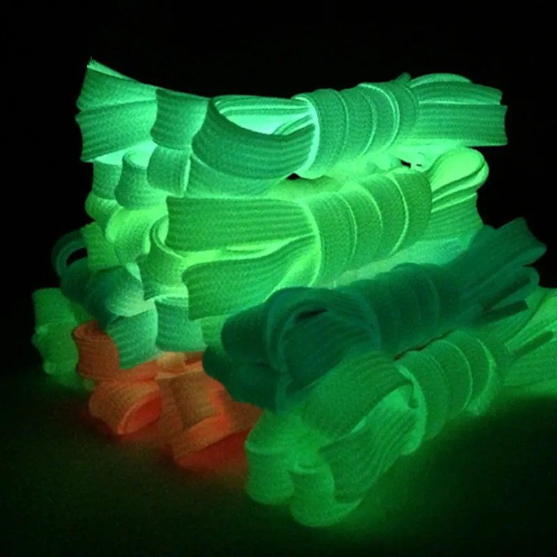 1 пара светящиеся шнурки Светоотражающие спортивные холсты плоские для обуви