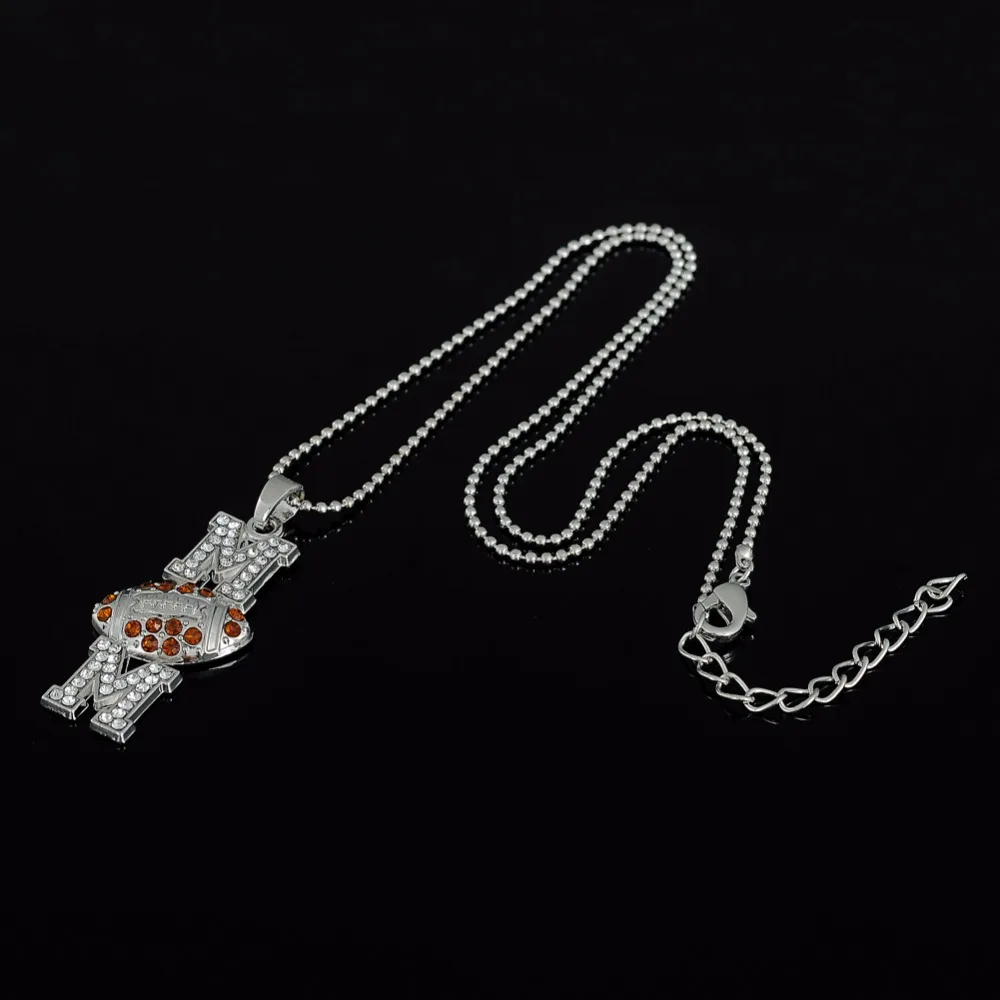 Fishhook Hyperbole Стразы Американский футбол ожерелье с подвеской мама для женщин и