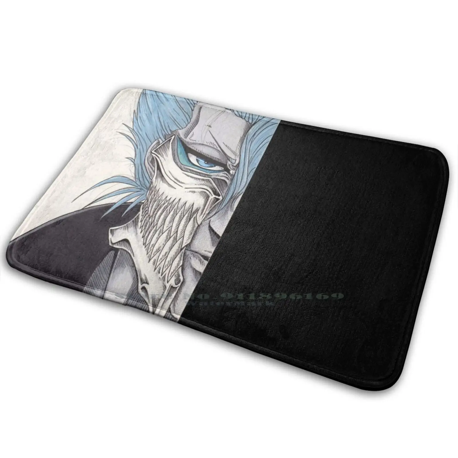 Ковер Grimmjow Mat Rug Carpet Anti-Slip для спальни и входной двери с изображением Jaggerjack из манги и аниме Bleach, олицетворяющего собой Arrancar Shinigami.