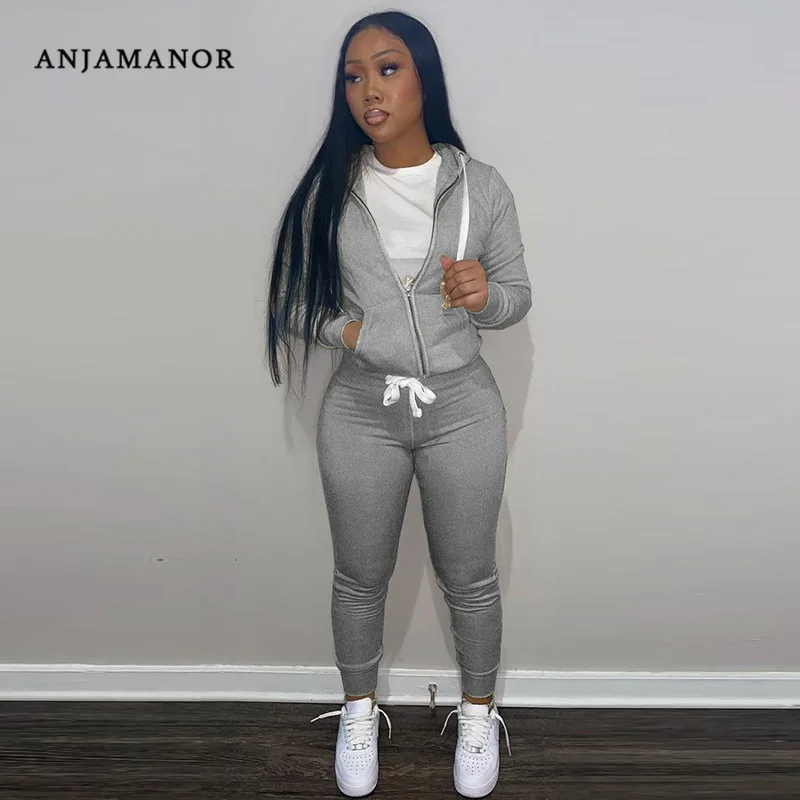 

ANJAMANOR Track Suits for Women Sweatpants and Hoodie 2 Piece Set Winter Casual Outfits Jogging Sets In Women Sweatsuits D87EF60