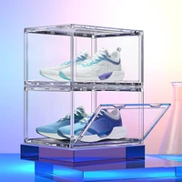 360 degree display without dead ends shoes box full transparent anti oxidant shoe collector storage box sports sneaker organizer