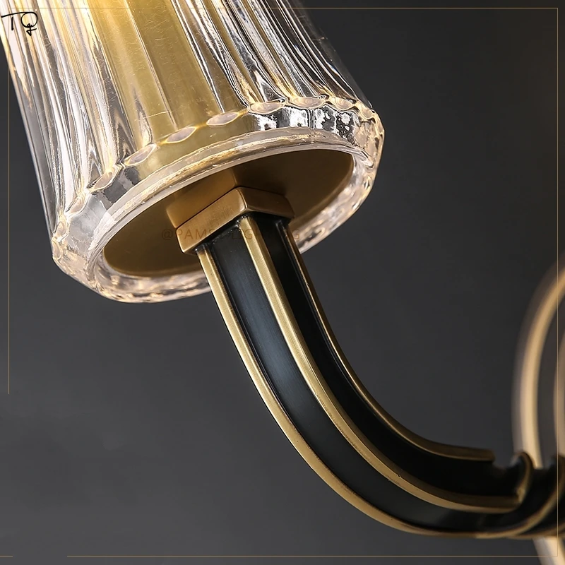 

American Luxury Copper Wall Lamp Aisle Corridor Post-Modern Simple Indoor Lighting for Living Room Bedroom Bedside Background